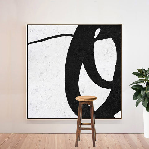 Minimal Black and White Painting MN155A