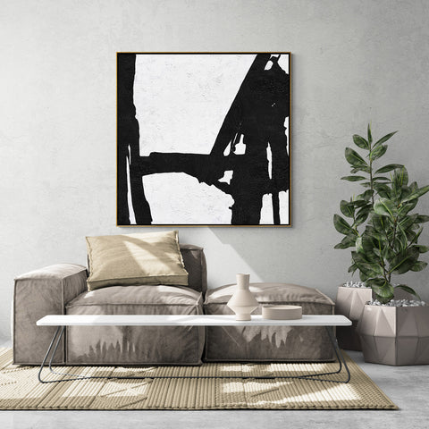 Minimal Black and White Painting MN48A
