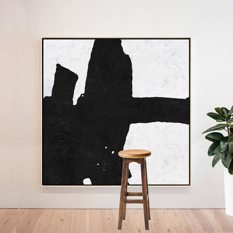 Minimal Black and White Painting MN90A