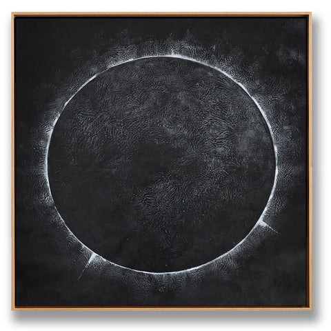 Minimalist solar eclipse painting H13S