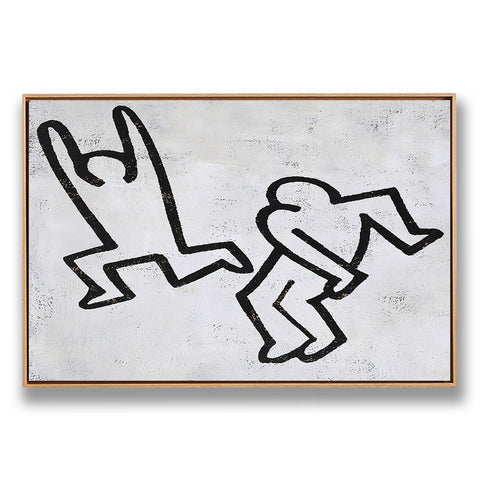 Horizontal Abstract Dancing Man Painting H162H