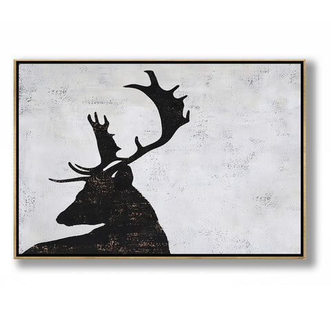 Horizontal Abstract Deer Painting H241H