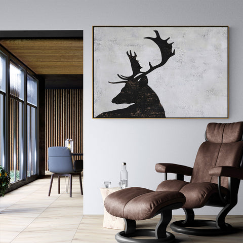 Horizontal Abstract Deer Painting H241H
