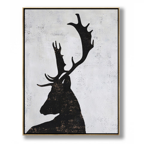 Vertical Minimalist Deer Painting H241V