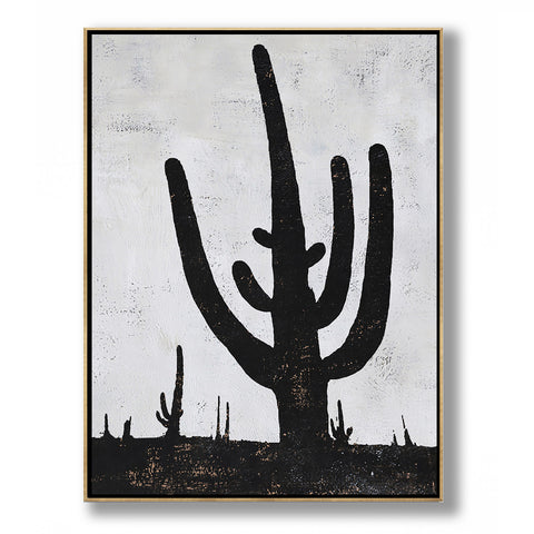 Vertical Minimalist Cactus Painting H258V