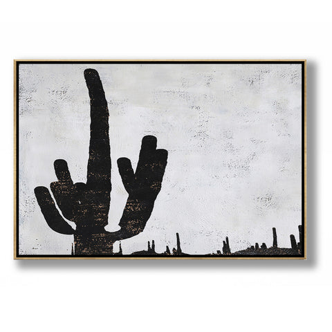 Horizontal Minimalist Cactus Painting H259H