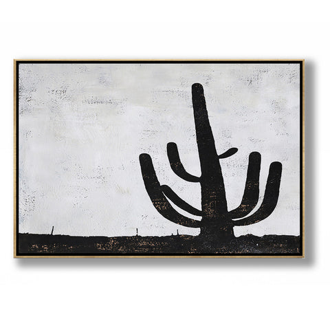 Horizontal Minimalist Cactus Painting H261H