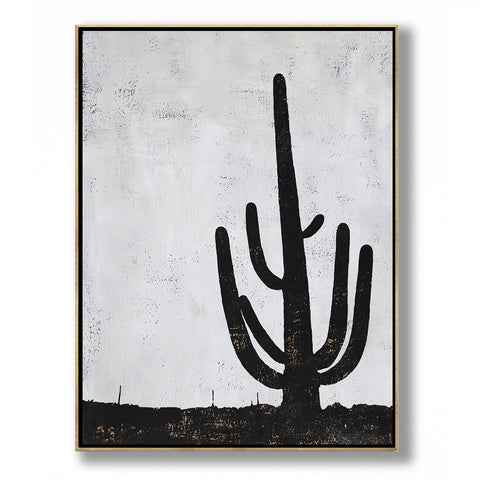 Vertical Minimalist Cactus Painting H261V