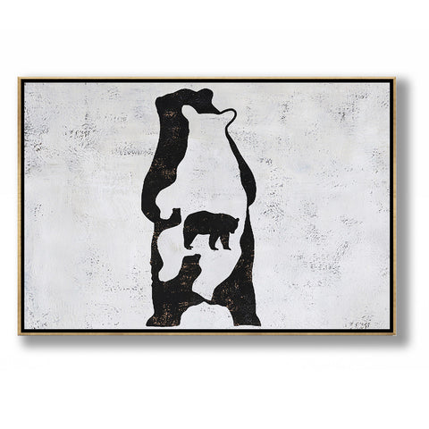Horizontal Abstract Bear Painting H264H