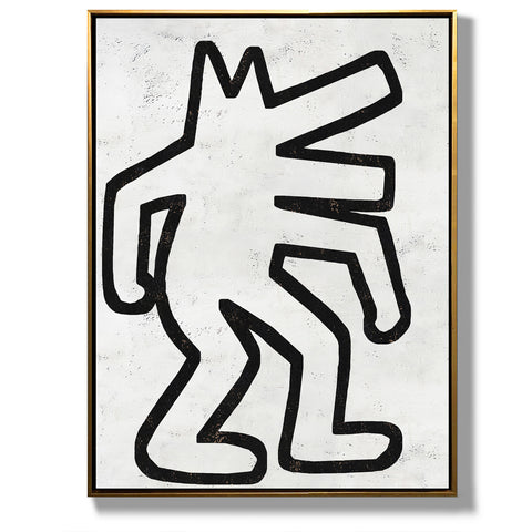 Vertical Abstract Dancing Man Painting H304V