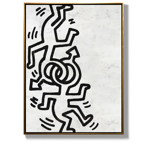 Vertical Abstract Dancing Man Painting H308V