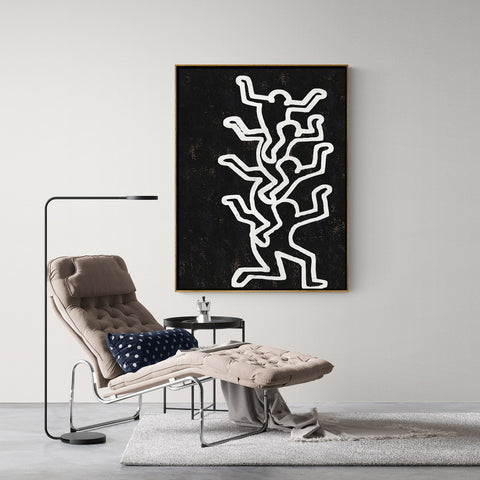 Vertical Abstract Dancing Man Painting H309VR