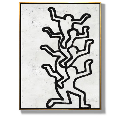 Vertical Abstract Dancing Man Painting H309V