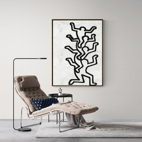 Vertical Abstract Dancing Man Painting H309V