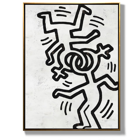 Vertical Abstract Dancing Man Painting H316V