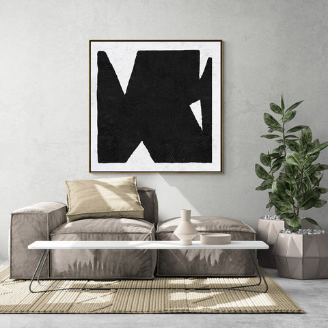 Minimal Black and White Painting MN120A