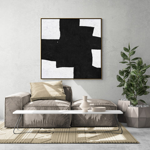 Minimal Black and White Painting MN127A