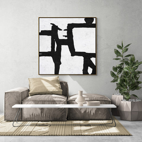 Minimal Black and White Painting MN130A