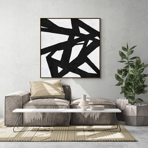 Minimal Black and White Painting MN136A