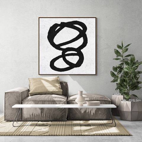 Minimal Black and White Painting MN140A