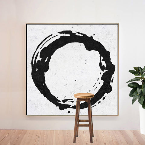 Minimal Black and White Painting MN141A