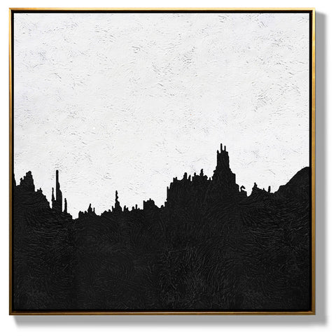 Minimal Black and White Painting MN145A