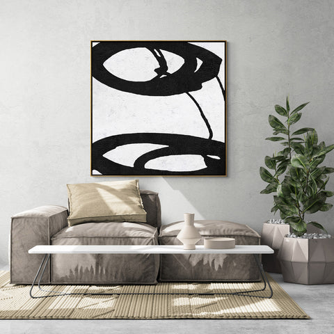 Minimal Black and White Painting MN152A