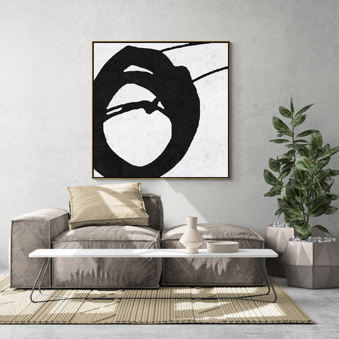Minimal Black and White Painting MN154A
