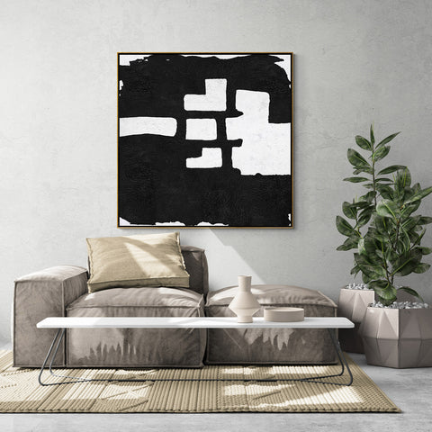 Minimal Black and White Painting MN156A