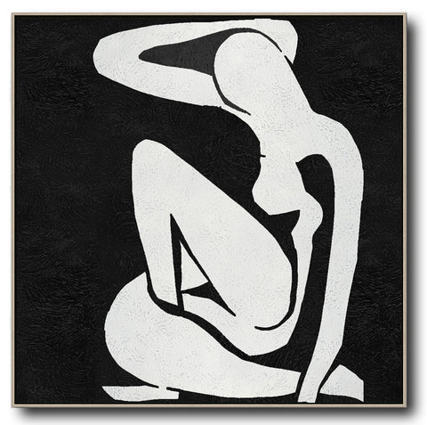 Minimal Black and White Nude Painting MN270A1