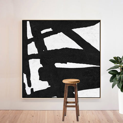 Minimal Black and White Painting MN43A