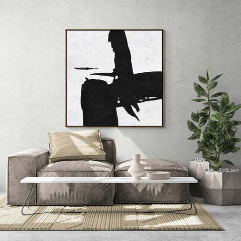 Minimal Black and White Painting MN46A