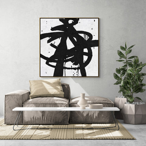 Minimal Black and White Painting MN69A