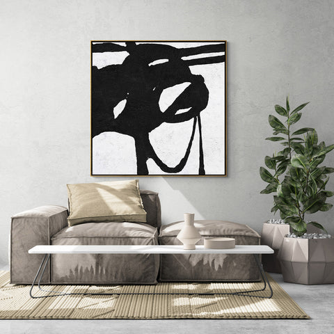 Minimal Black and White Painting MN71A