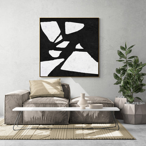 Minimal Black and White Painting MN74A