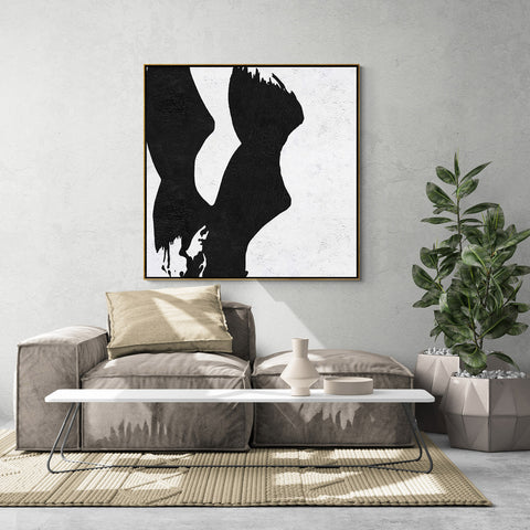 Minimal Black and White Painting MN75A