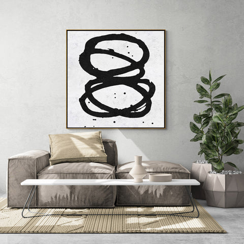 Minimal Black and White Painting MN82A