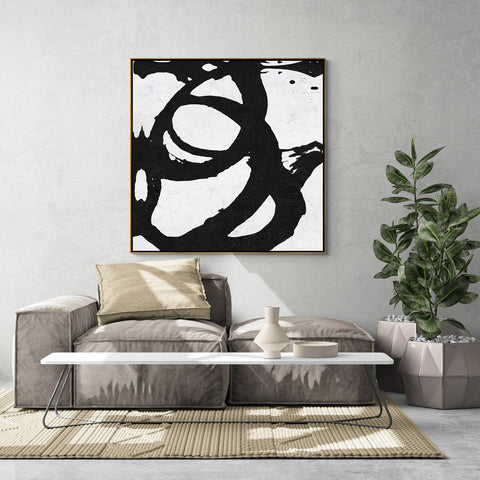 Minimal Black and White Painting MN84A
