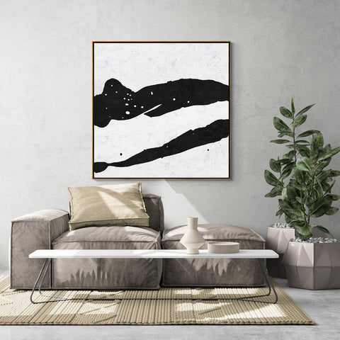 Minimal Black and White Painting MN88A