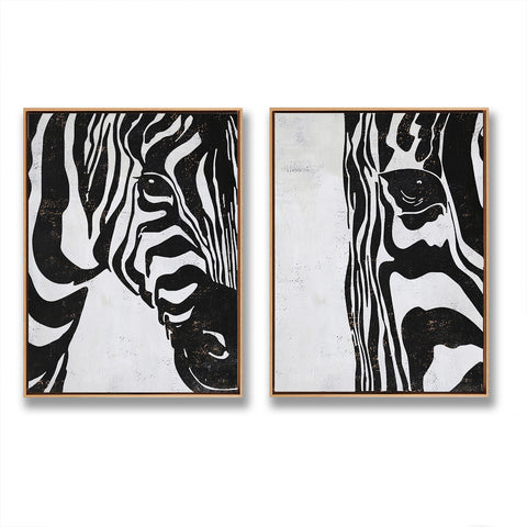 Set of 2 Animal Painting Zebra P102