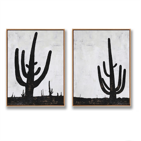 Set of 2 Minimalist cactus Art P105