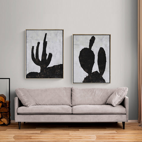 Set of 2 Minimalist cactus Art P107