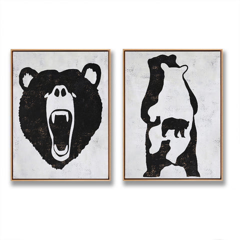 Set of 2 Animal Painting Bear P108