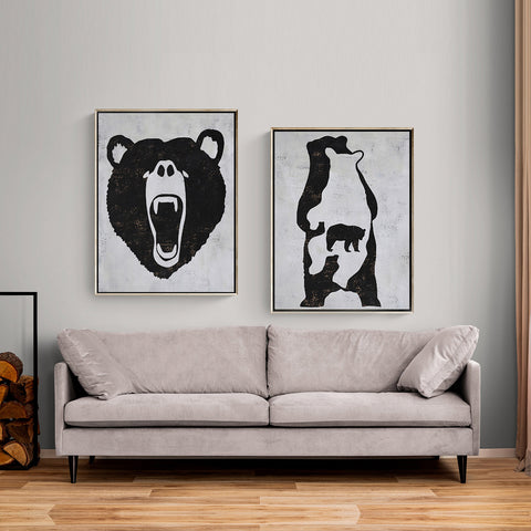 Set of 2 Animal Painting Bear P108