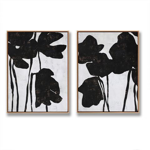 Set of 2 Abstract Flower Painting P44