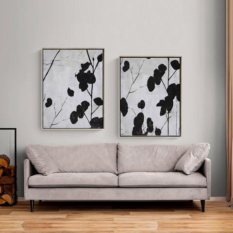 Set of 2 Minimalist Abstract Floral Painting P59