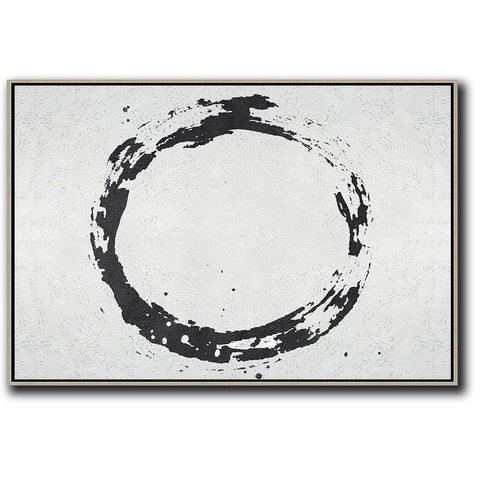 Horizontal Minimalist Circle Art #MN19C-Minimal Art-CZ Art Design(Celine Ziang Art)